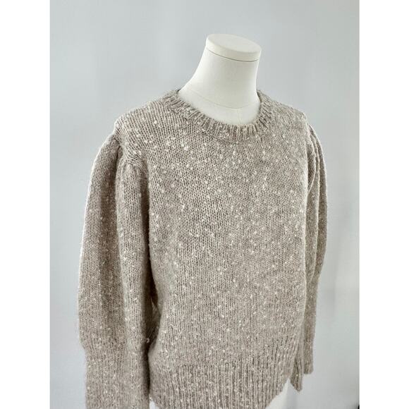 ASTR the Label Bexley Beige Puff Shoulder Sweater Crop Pullover XL Wool Alpaca - Picture 2 of 7